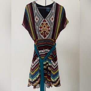 Gabby Skye Bohemian Midi Dress Size 4 / Small Multicolour